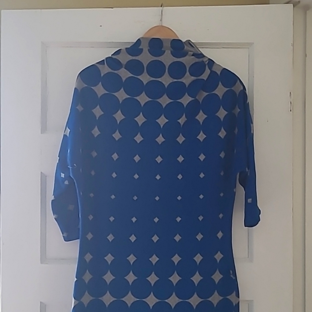Geometric Style Blue Circle Dress